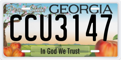 GA license plate CCU3147