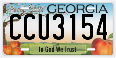GA license plate CCU3154