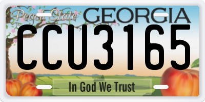 GA license plate CCU3165