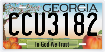 GA license plate CCU3182