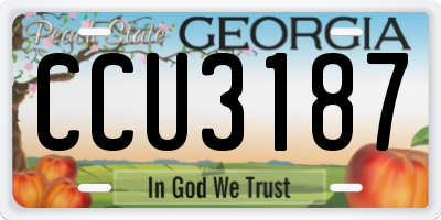 GA license plate CCU3187