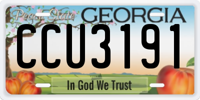 GA license plate CCU3191