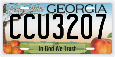 GA license plate CCU3207