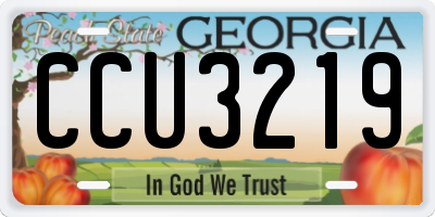 GA license plate CCU3219