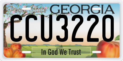 GA license plate CCU3220
