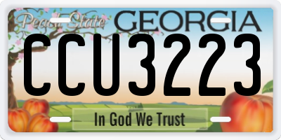 GA license plate CCU3223