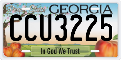 GA license plate CCU3225