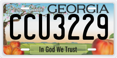 GA license plate CCU3229