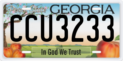 GA license plate CCU3233