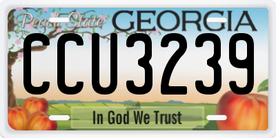 GA license plate CCU3239