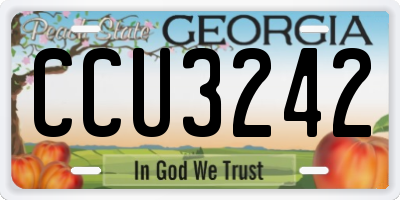 GA license plate CCU3242