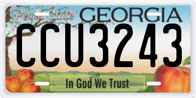 GA license plate CCU3243