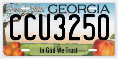 GA license plate CCU3250