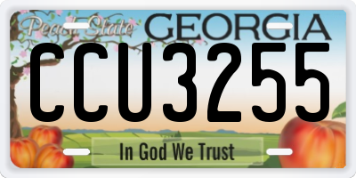GA license plate CCU3255