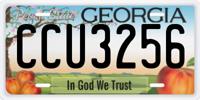 GA license plate CCU3256