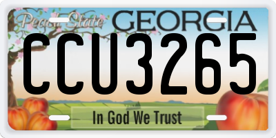 GA license plate CCU3265