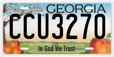 GA license plate CCU3270