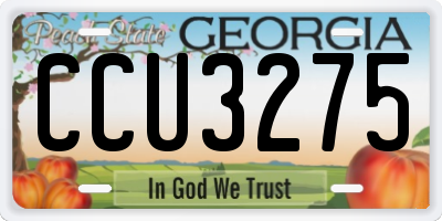 GA license plate CCU3275