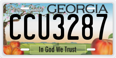GA license plate CCU3287