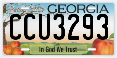 GA license plate CCU3293