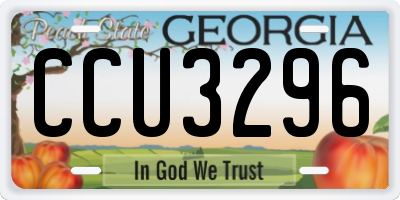GA license plate CCU3296