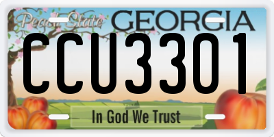 GA license plate CCU3301