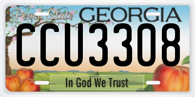 GA license plate CCU3308