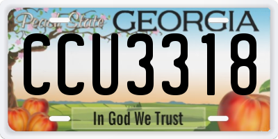 GA license plate CCU3318