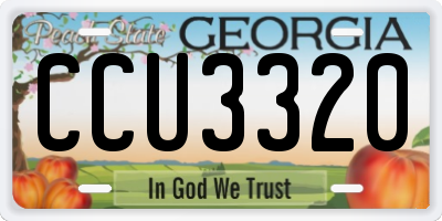 GA license plate CCU3320