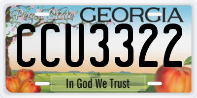 GA license plate CCU3322