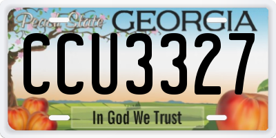 GA license plate CCU3327
