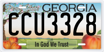 GA license plate CCU3328