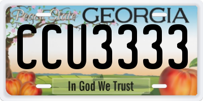 GA license plate CCU3333