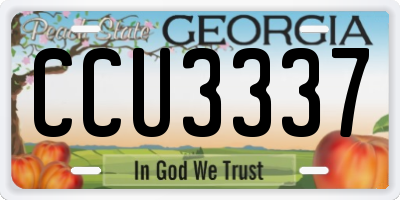 GA license plate CCU3337