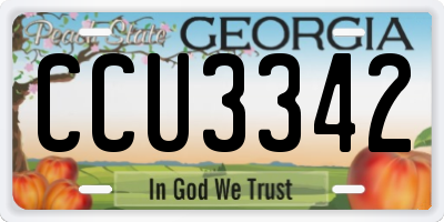 GA license plate CCU3342