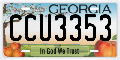 GA license plate CCU3353