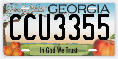 GA license plate CCU3355