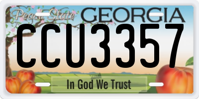 GA license plate CCU3357