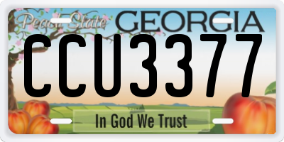 GA license plate CCU3377
