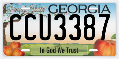 GA license plate CCU3387