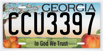 GA license plate CCU3397