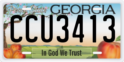 GA license plate CCU3413