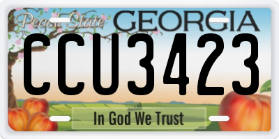 GA license plate CCU3423