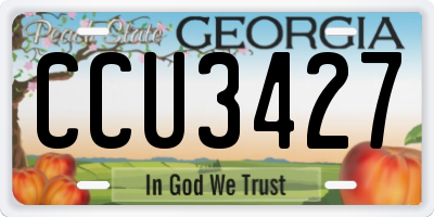 GA license plate CCU3427