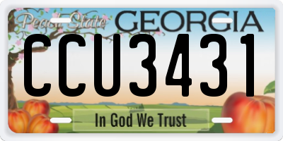 GA license plate CCU3431