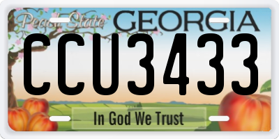 GA license plate CCU3433