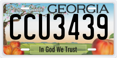 GA license plate CCU3439