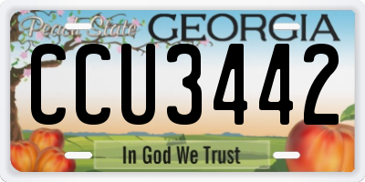 GA license plate CCU3442