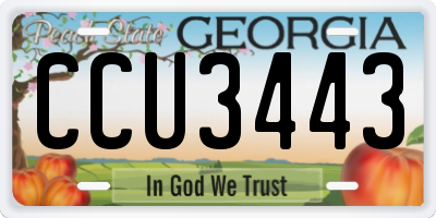 GA license plate CCU3443