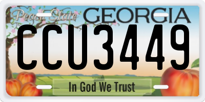 GA license plate CCU3449